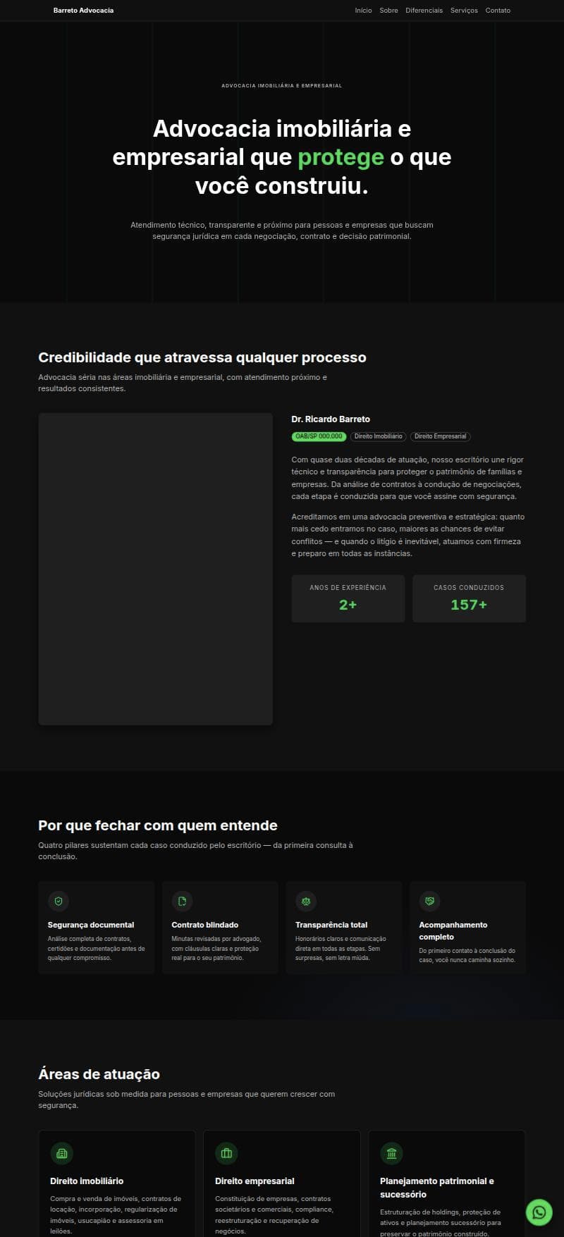 Prévia do site Barreto Advocacia